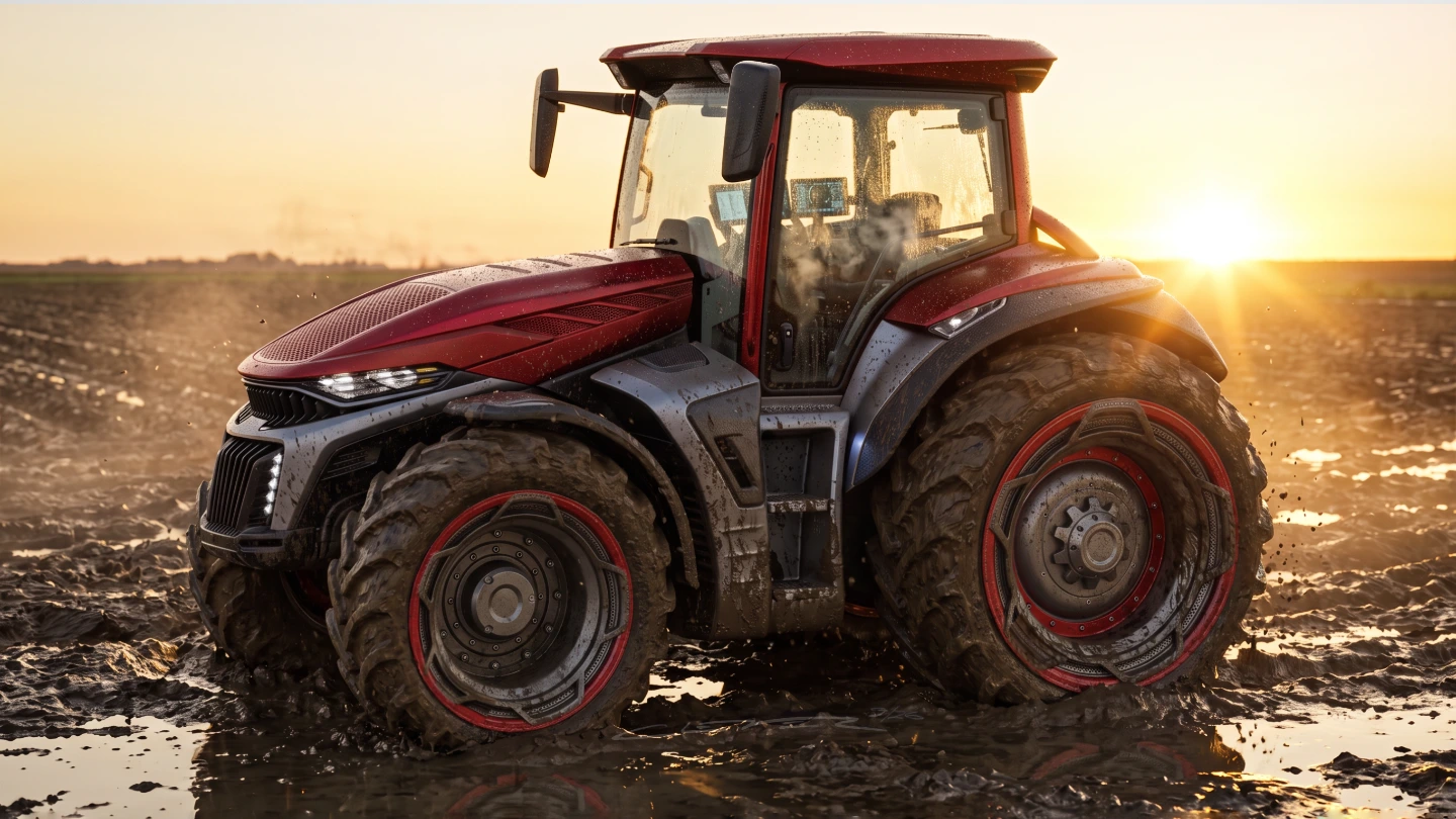 Traktor im Feld Rendering